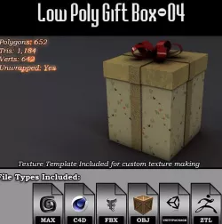 Low Poly Gift Box - 04