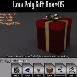 Low Poly Gift Box - 05