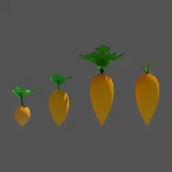 Low Poly Growing Carrot