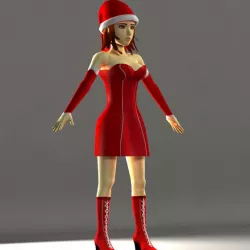 Low Poly Santa Girl