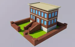 Low Poly School (Ready to Render)