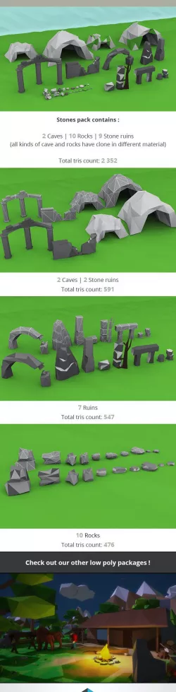 Low Poly Stones Package