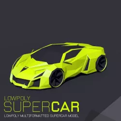 low poly super car