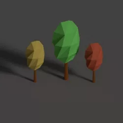 low poly trees