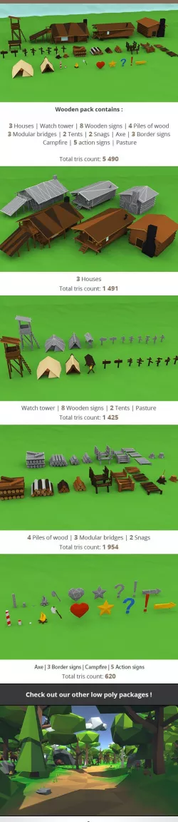 Low Poly Wooden Package