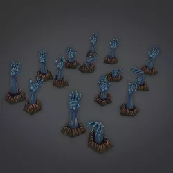 low poly zombie hands set