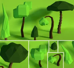 LowPoly Trees .Pack8