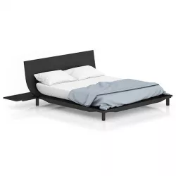 Modern Black Wood Bed