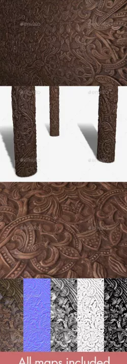 Norse Wooden Carving Seamless Texture
