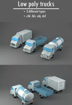 Pack of Low Poly Trucks