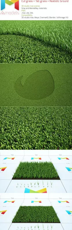 Realistic lawn grass kit