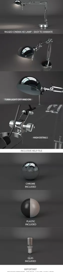Rigged Cinema 4D Lamp
