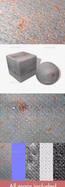 Rusty Metal Grid Seamless Texture
