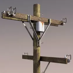 Telephone Pole Low Poly 3d Model