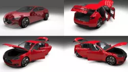 Tesla Model S with chassis and interior