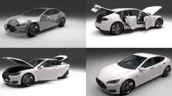 Tesla Model S with chassis-interior