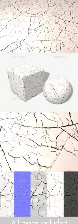 White Cracked Desert Seamless Texture