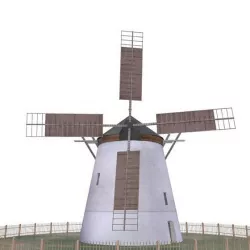 Windmill Retz Austria - Low Poly