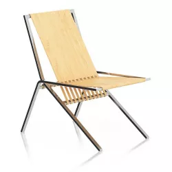 Wood and Metal Lounge Chair