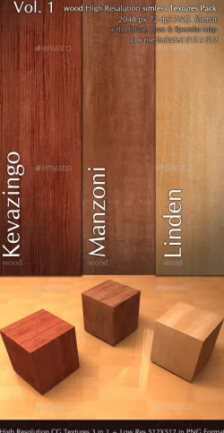 Wood CG Textures High Resulution seamless 3 in 1