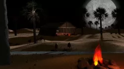 3D Arabian and Islamic desert scene with dreamy atmosphere loop