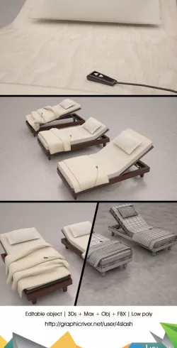 3d Low poly Outdoor Beds