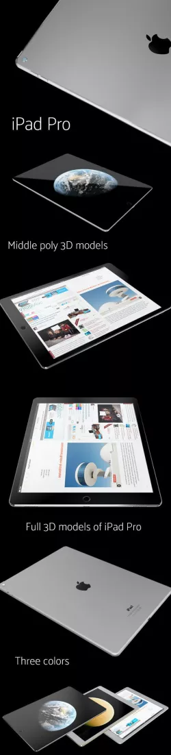 3D models of iPad Pro
