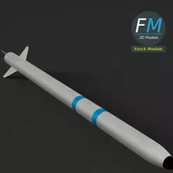 AIM-132 ASRAAM Missile (PBR, UV-textured)