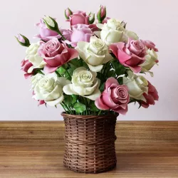 Basket with roses