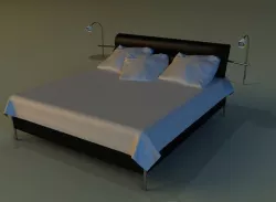 Bed black leather