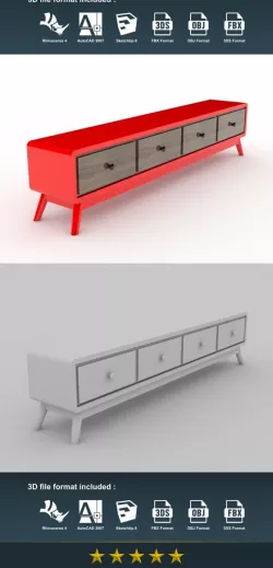 Bench 4 Drawers