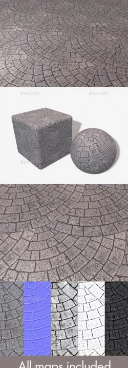 Brick Paving Circle Pattern Seamless Texture