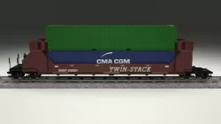 Brown Train Well Car w Containers