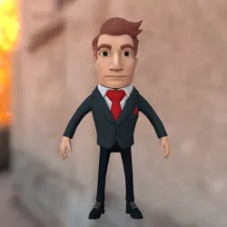 Businessman cartoon character in suit