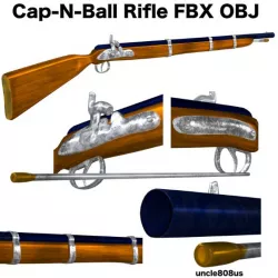 Cap-N-Ball Rifle FBX OBJ