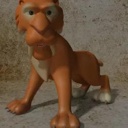 Cartoon Sabertooth Tiger RIGGED