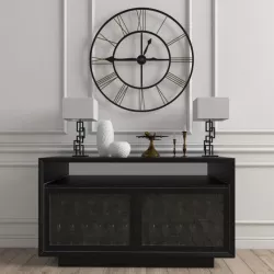 Chest of drawers with clock and decoration