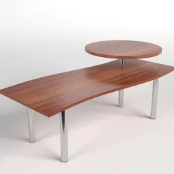 Desk with circular shelf 1