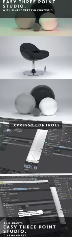 Easy Three Point Light Studio - Xpresso Controls