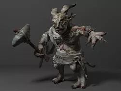Fantasy troll with weapon