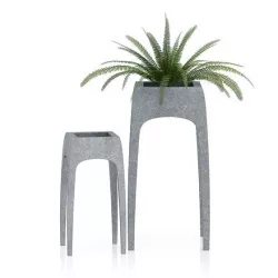 Fern in Metal Standing Pot