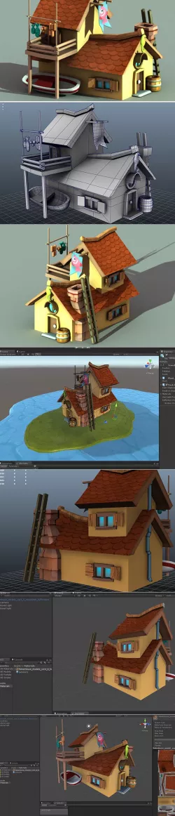 Fisherman House Model1 - (fablesalive game asset)
