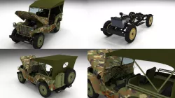 Full (w chassis) Jeep Willys MB Military Camo