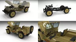 Full (w chassis) Jeep Willys MB Military Desert
