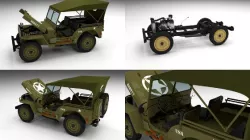 Full (w chassis) Jeep Willys MB Military Top