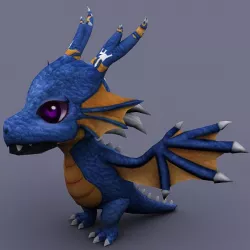 funny dragon blue