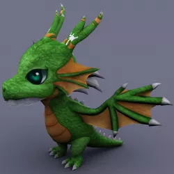 funny dragon green