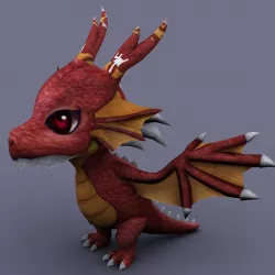 funny dragon red