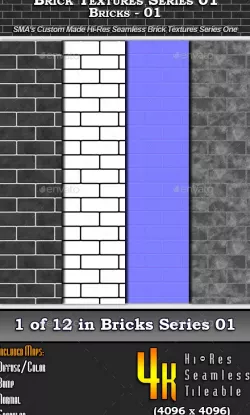 Hi-Res Texture Bricks-01 from Brick Textures - S01