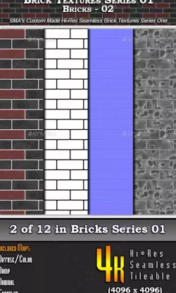 Hi-Res Texture Bricks-02 of Brick Textures - S01